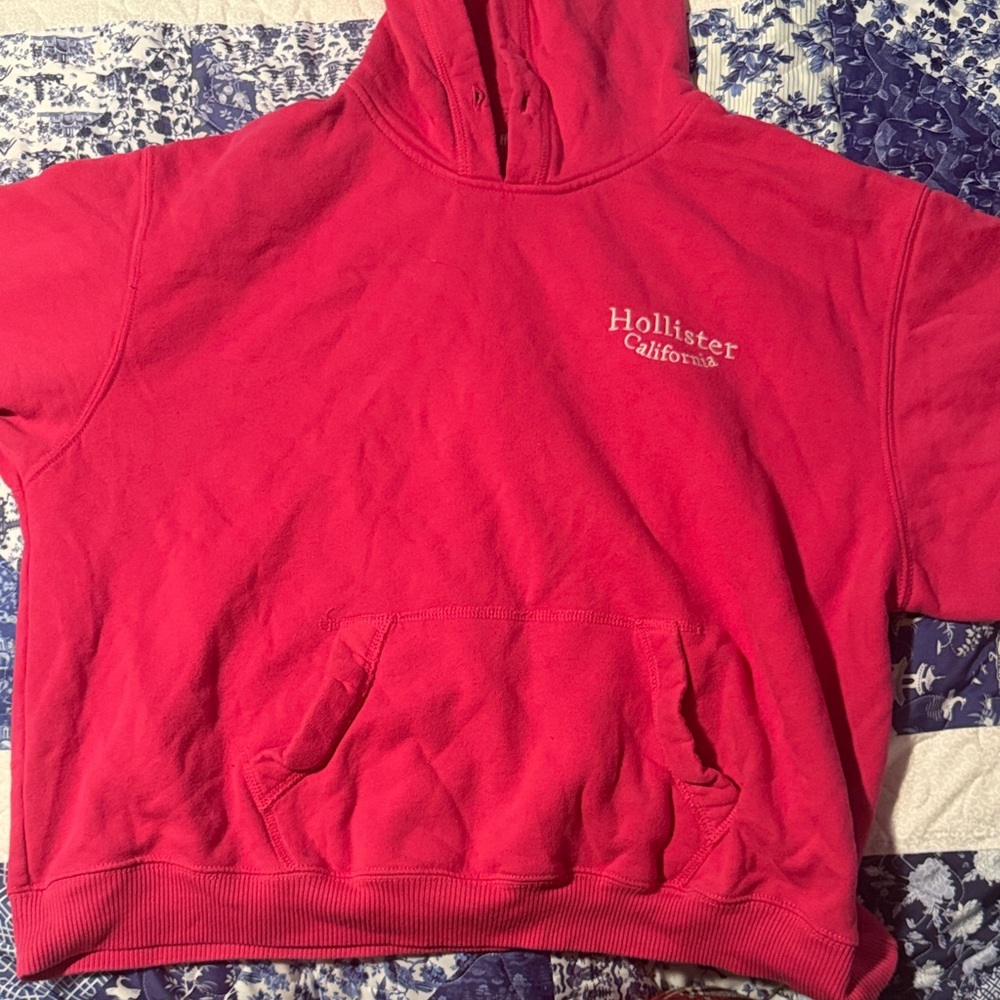 Hollister Vibrant Red Fleece Sweatshirt